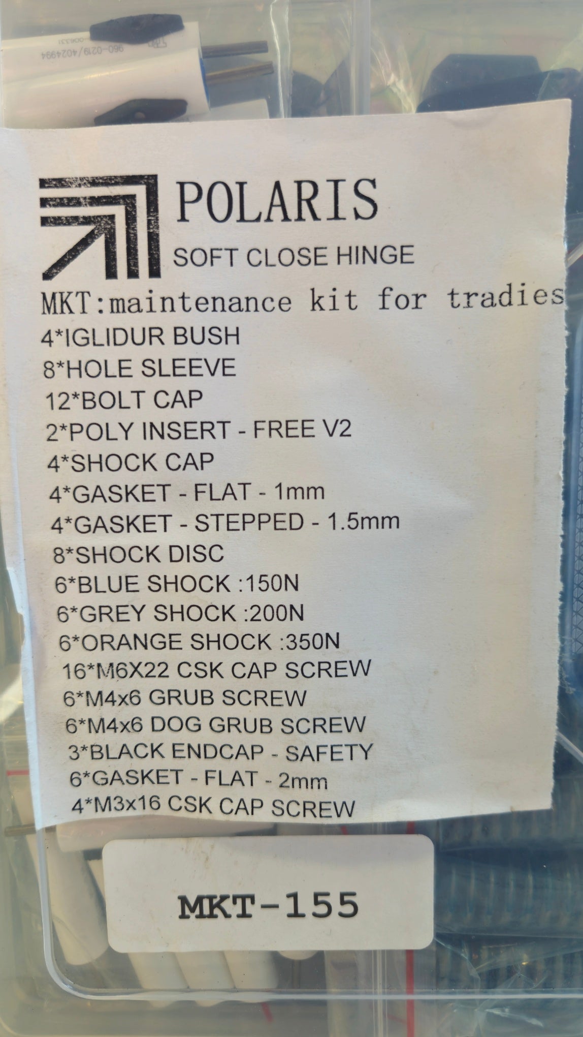 Maintenance Kit Commercial 155 Hinge Maintenance Kit Commercial 155 Hinge
